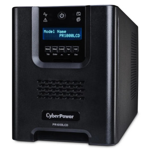 CyberPower PR1000LCD Mini-Tower UPS, UL Rated, Multi-function extendable LCD panel, 8× NEMA 5-15R